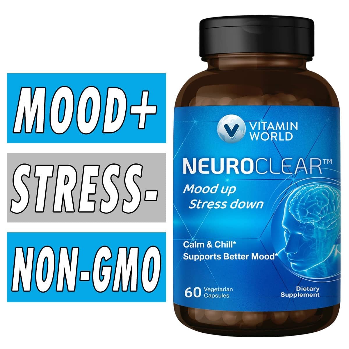 Vitamin World NeuroClear Mood Up/Stress Down - 60 VCaps
