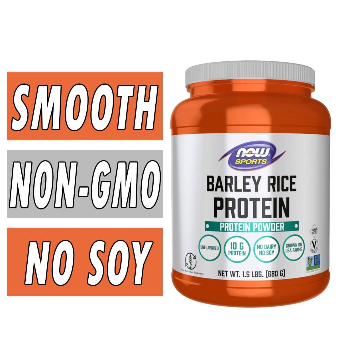 NOW Barley Rice Protein Powder - Unflavored - 1.5 lb 