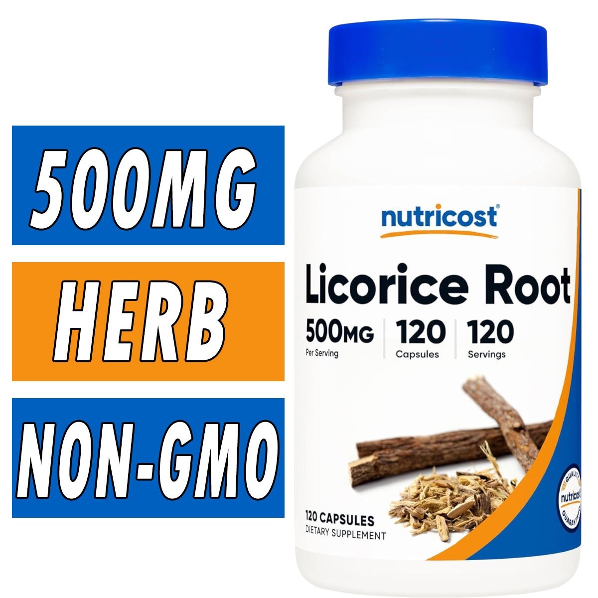 Nutricost Licorice Root - 500 mg - 120 Capsules Bottle Image