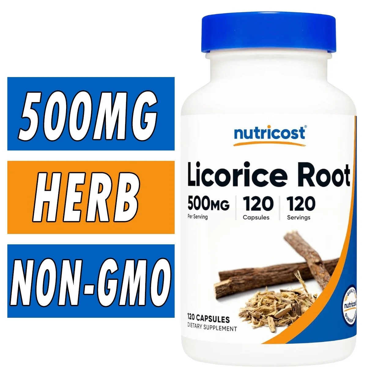 Nutricost Licorice Root - 500 mg - 120 Capsules Bottle Image