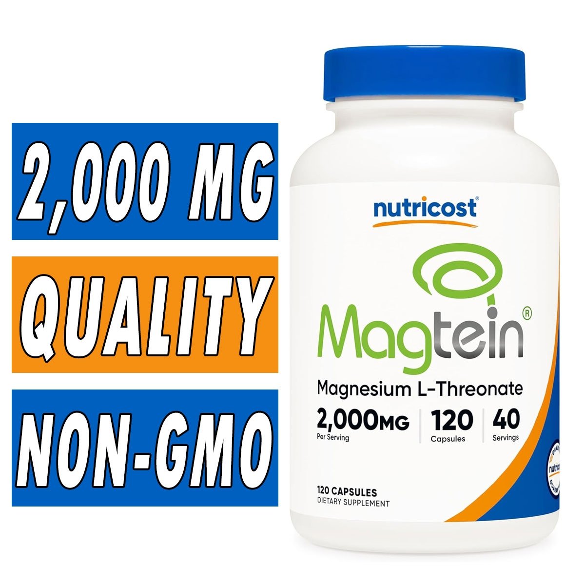 Nutricost Magtein - 2000 mg - 120 Capsules Bottle Image