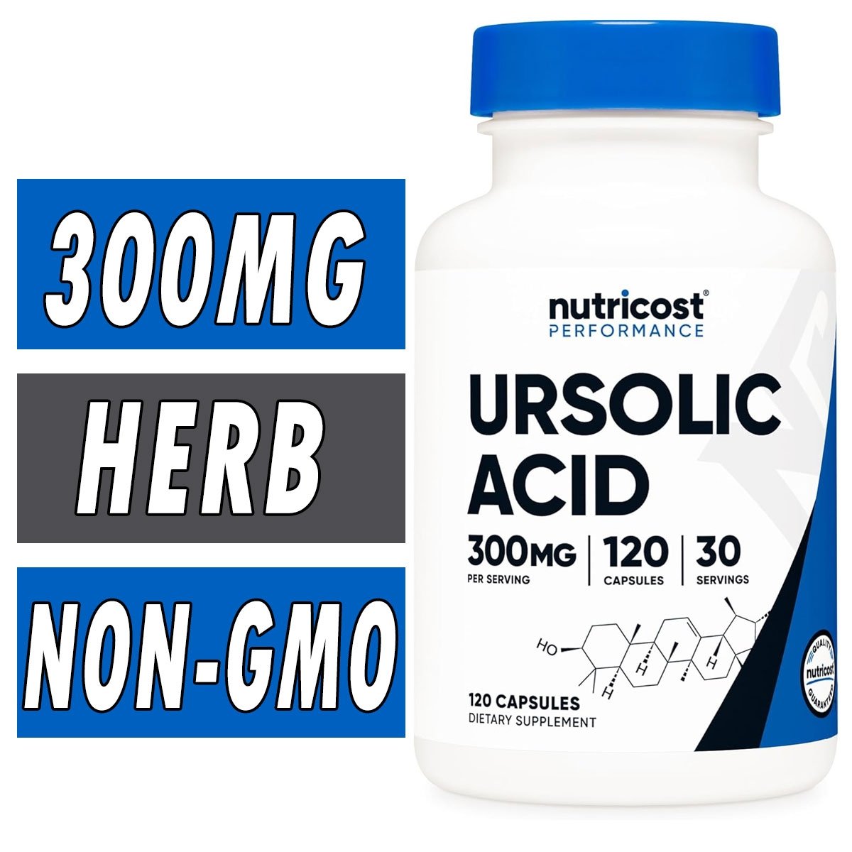 Nutricost Ursolic Acid - 300 mg - 120 Capsules Bottle Image