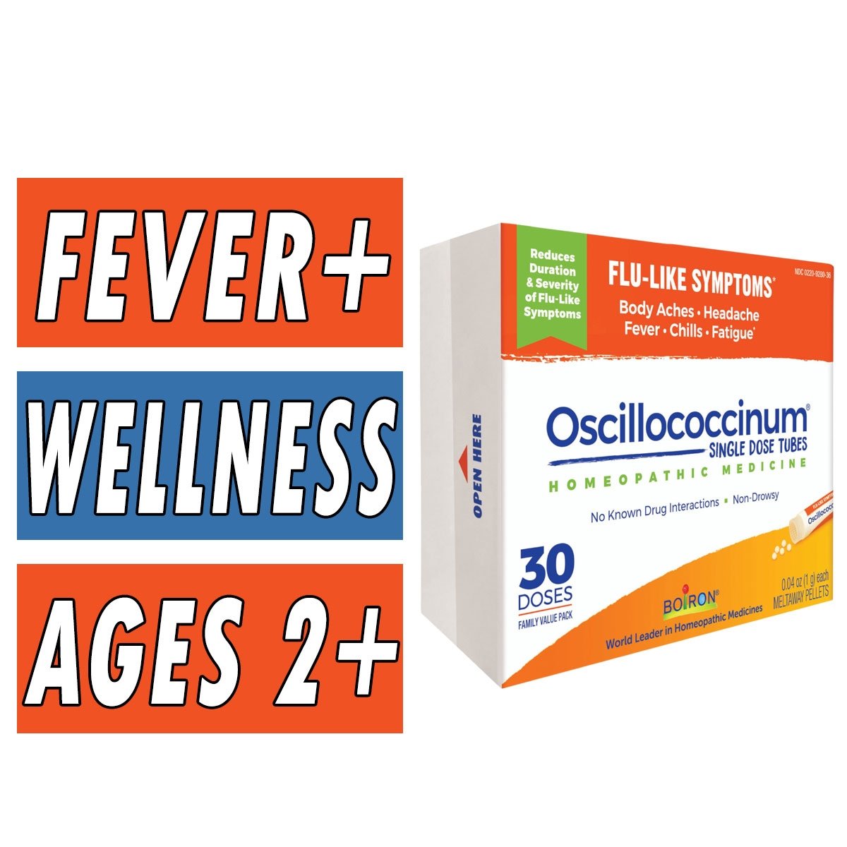 Boiron Oscillococcinum - Single Dose Tubes - 30 Count Box Image
