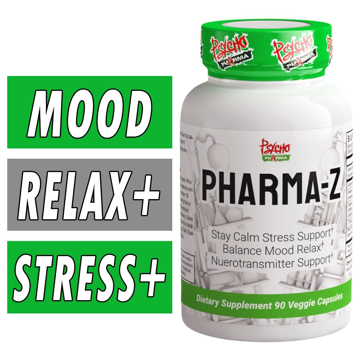 Pharma Z w/GABA  - Psycho Pharma - 90 Veggie Capsules Bottle Image
