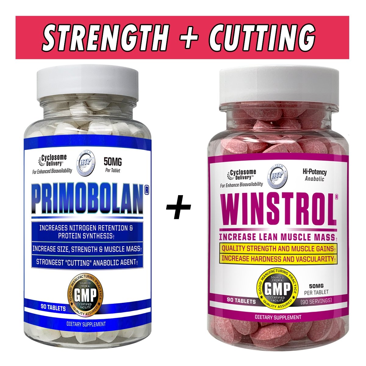 Strength and Cutting Stack - Hi Tech Pharmaceuticals (Primobolan + Winstrol) - Bottle Image