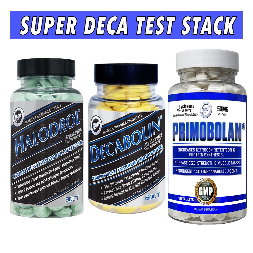 Hi-Tech Super Deca Test Stack - Beast Stack for Strength - 4 Week Cycle Bottle Images