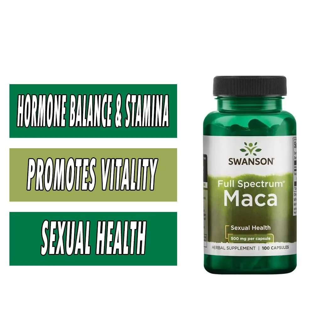 Swanson Full Spectrum Maca - 500 mg - 100 Caps bottle image