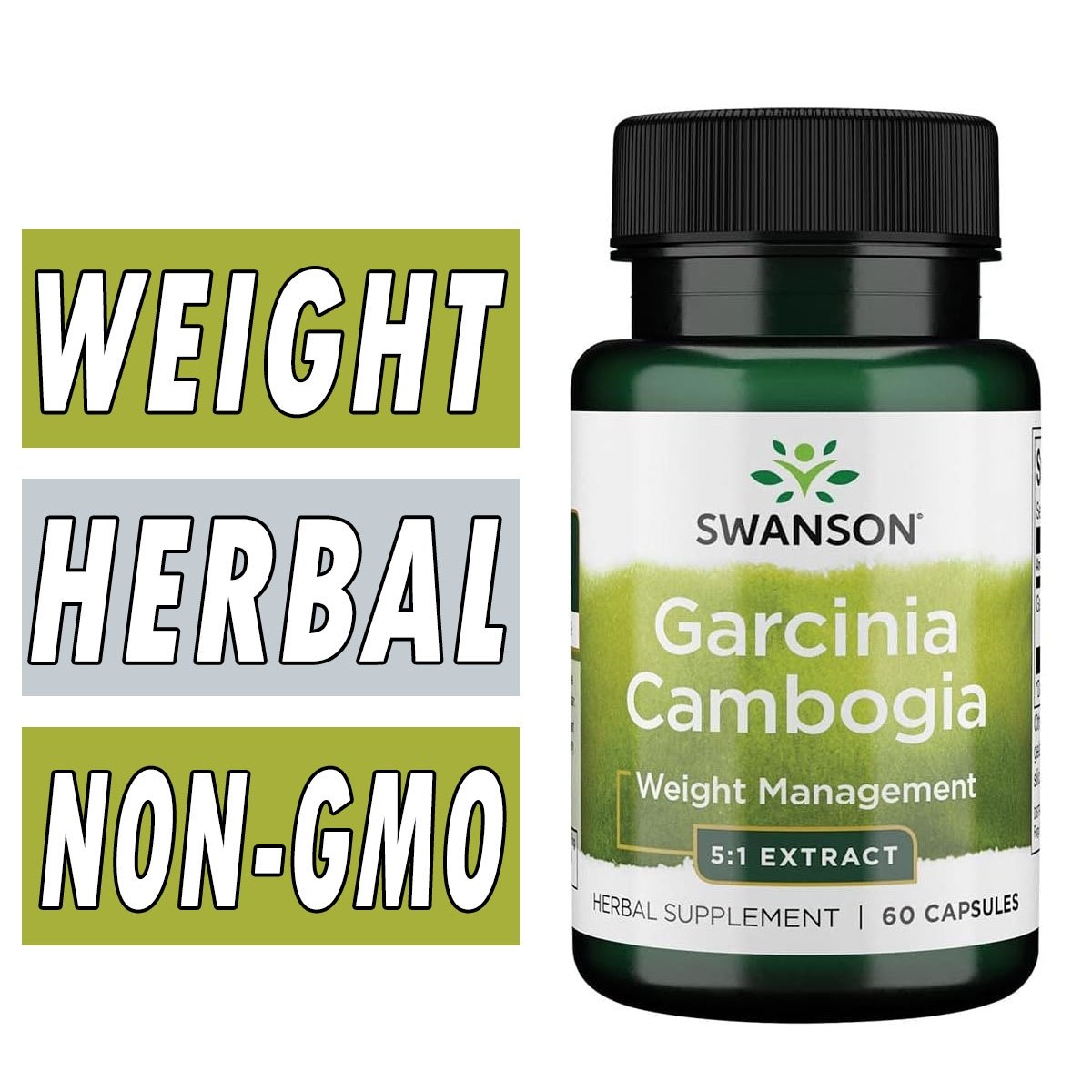 Swanson Garcinia Cambogia 5:1 Extract - 60 Capsules Bottle Image