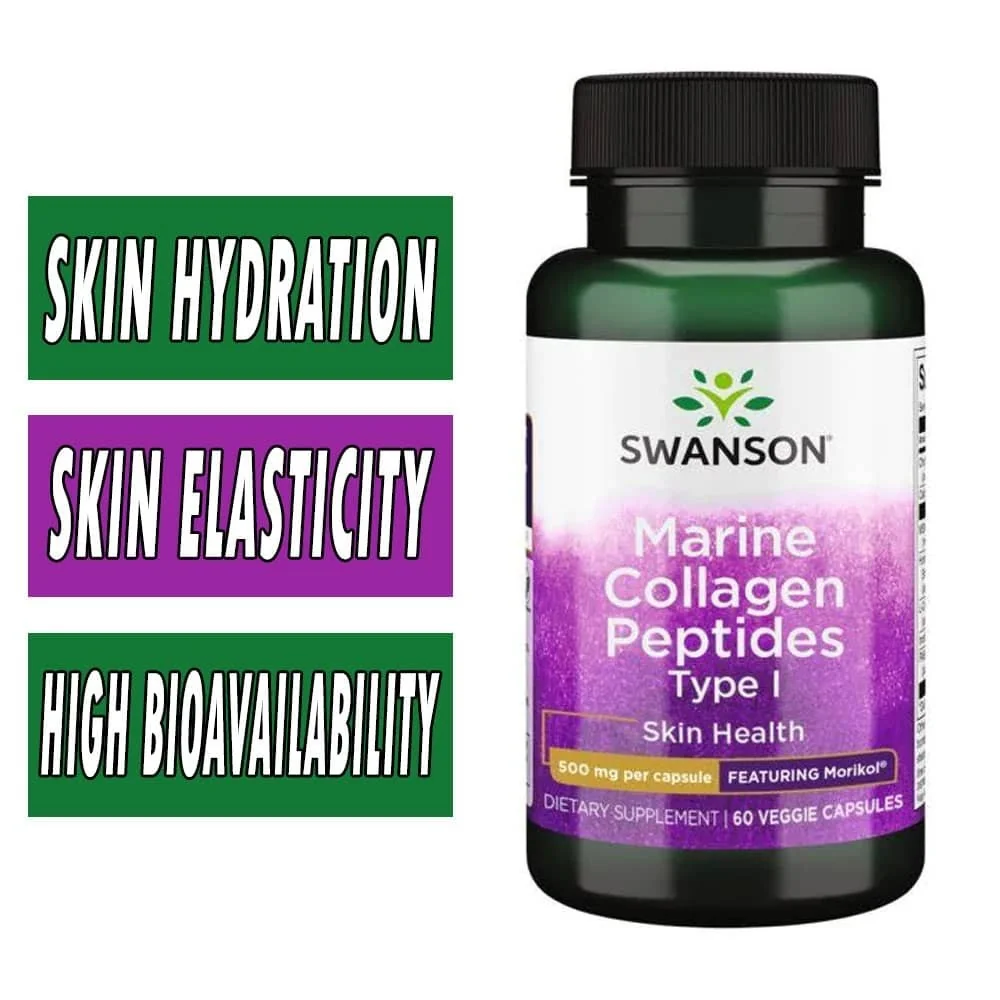 Swanson Marine Collagen Peptides Type I - 500 mg - 60 Veg Caps bottle image