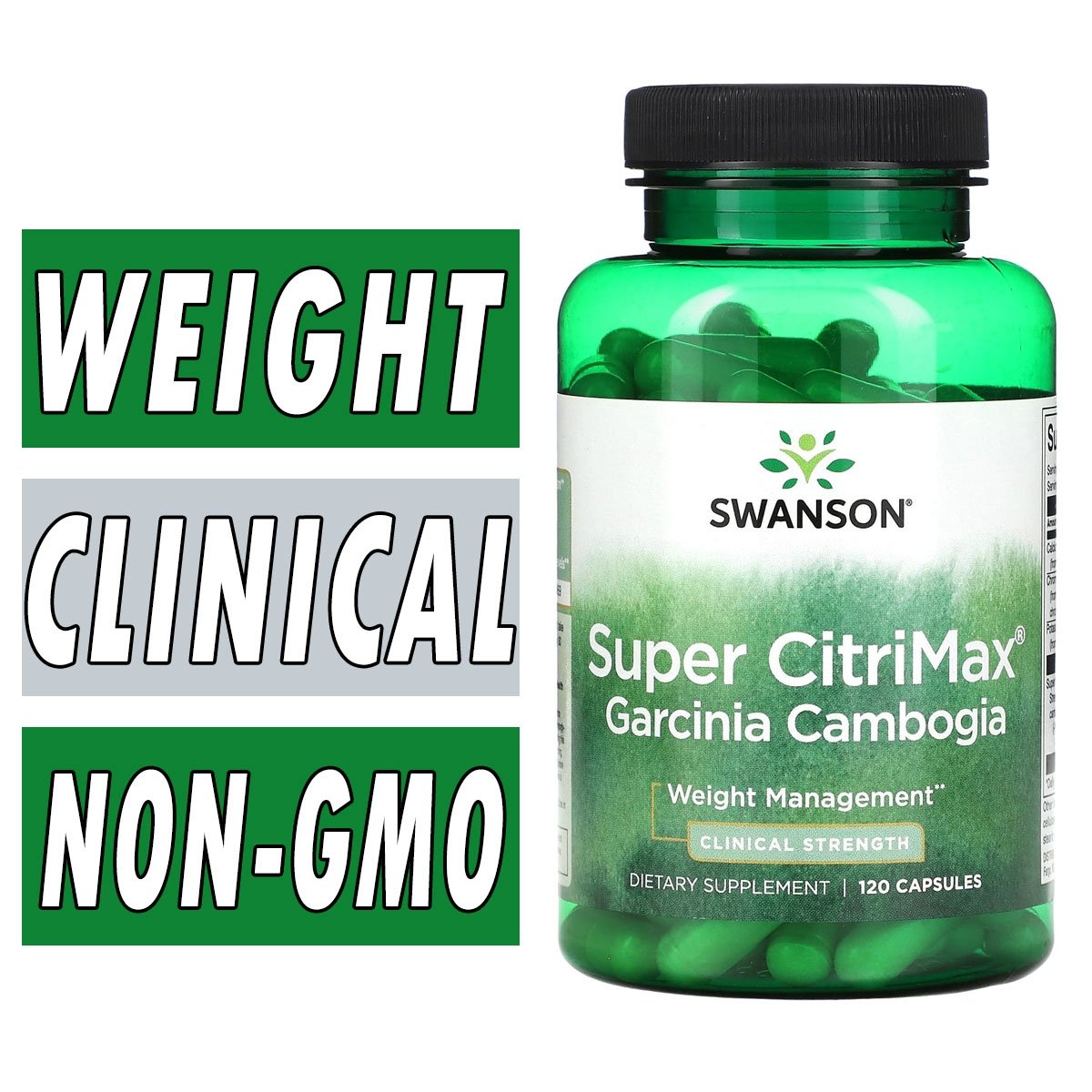 Swanson Super CitriMax Garcinia Cambogia - 120 Capsules Bottle Image