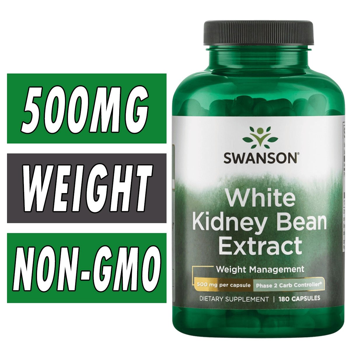 Swanson White Kidney Bean Extract - 500 mg - 180 Caps