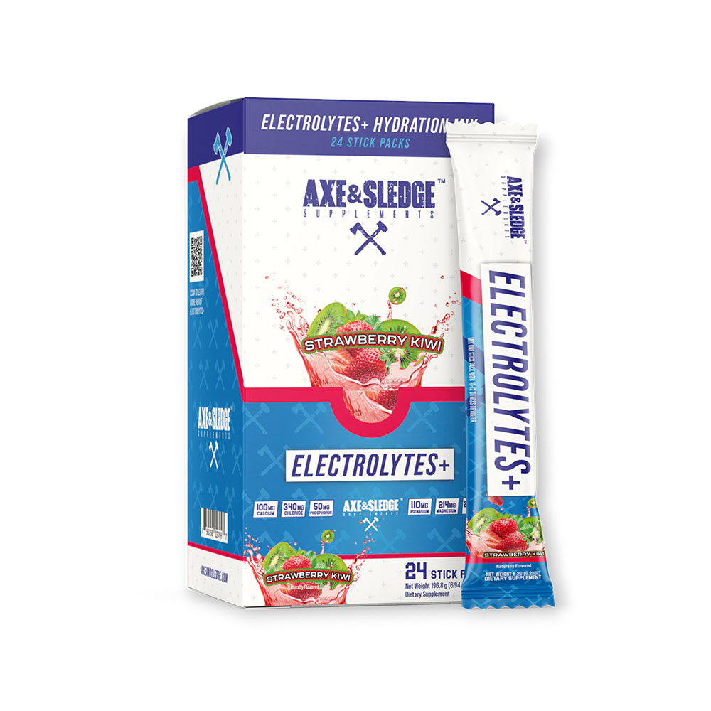 Axe and Sledge Electrolytes Stick Packs - Strawberry Kiwi - 24 Servings 