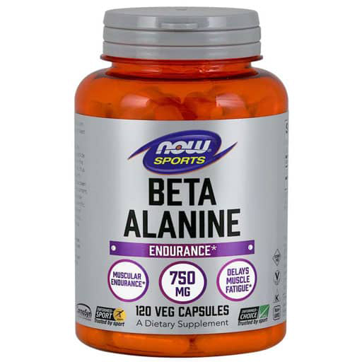 NOW Beta Alanine, 750 mg, 120 Veg Capsules