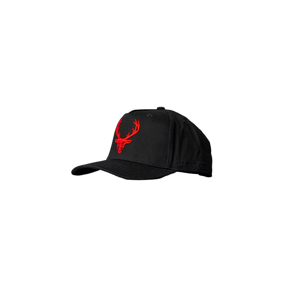 Bucked Up A-Frame Hat - Black/Red Logo