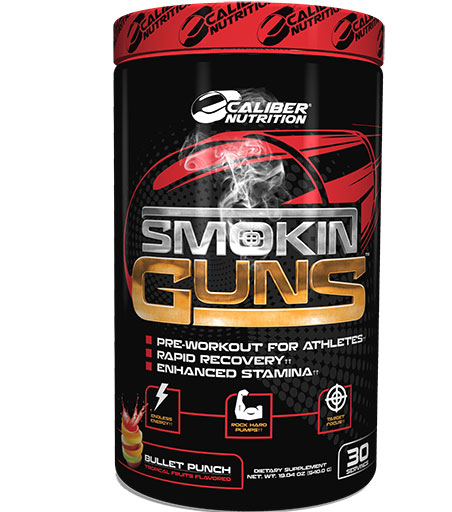 Smoking Guns Pre Workout By Caliber Nutrition, Bullet Punch, 30 Servings