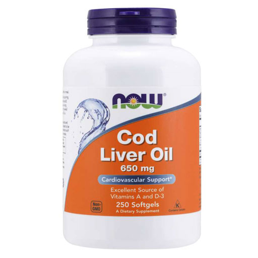 NOW Cod Liver Oil - 650 mg - 250 Softgels