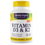 Healthy Origins Vitamin D3 & K2 - 180 Softgels