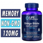 Life Extension Ginkgo Biloba - Certified Extract - 120 mg - 365 Veg Capsules Bottle Image