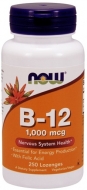 NOW Vitamin B-12  with Folic Acid - 250 Chewable Lozenges