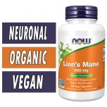 NOW Lion's Mane - 500 mg - 60 Veg Capsules Bottle Image