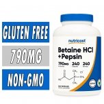 Nutricost Betaine HCL + Pepsin - 790 mg - 240 Capsules Bottle Image