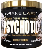 PSYCHOTIC GOLD Pre Workout by Insane Labz, Fruit Punch, 35 Servings