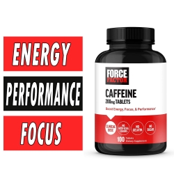 Force Factor Caffeine - 200 mg - 100 Tablets Bottle Image