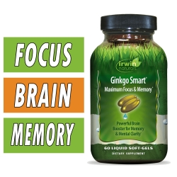 Ginkgo Smart - Irwin Naturals - Maximum Focus and Memory - 60 Liquid Softgels Bottle Image