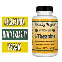 Healthy Origins L-Theanine - 100 mg - 90 VCaps