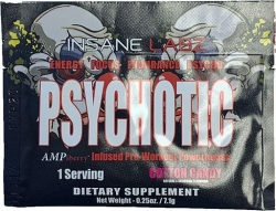 Psychotic Pre Workout By Insane Labz, Cotton Candy, Sample Packet