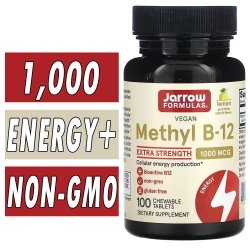 Jarrow Methyl B12 - 1000 mcg - Lemon - 100 Chewable Tablets Bottle Image