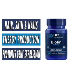 Life Extension Biotin - 600 mcg - 100 Caps bottle image