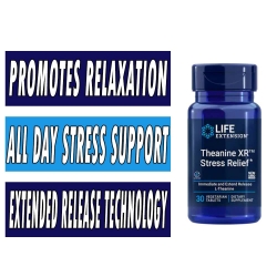 Life Extension Theanine XR Stress Relief - 30 Veg Tabs bottle image