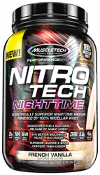 Nitro Tech NightTime, By MuscleTech, French Vanilla, 2lb