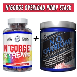 N'Gorge Overload Pump Stack - Hi Tech Pharmaceuticals (N'Gorge Xtreme + NO Overload) Bottle Image