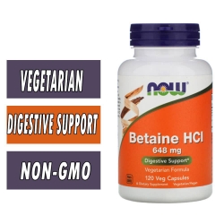 NOW Betaine HCL, 648 mg, 120 Caps