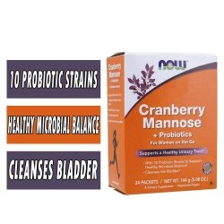 Cranberry Mannose Plus Probiotics By NOW Foods, 24 Packets