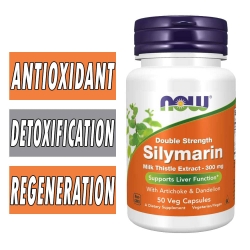 NOW Silymarin, Double Strength, 300 mg, 50 Veg Caps