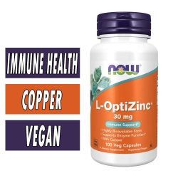 L-OptiZinc By NOW Foods, 30 mg, 100 Veg Caps