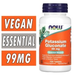 NOW Potassium Gluconate - 99 mg Bottle Image