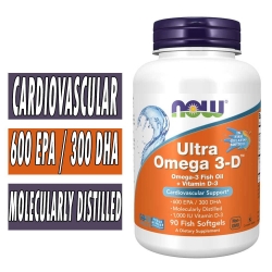 Ultra Omega 3-D By NOW, 180 Softgels