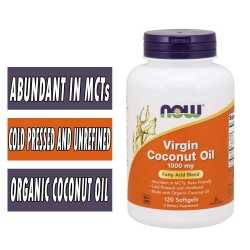 NOW Virgin Coconut Oil, 1000 mg, 120 Softgels