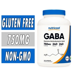 Nutricost GABA - 750 mg - 240 Capsules Bottle Image