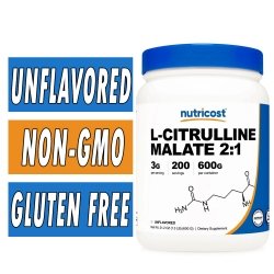 Nutricost L-Citrulline Malate 2:1 - Unflavored - 200 Servings (600 Grams) Bottle Image