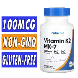 Nutricost Vitamin K2 MK-7 - 100 mcg - 240 Softgels Bottle Image