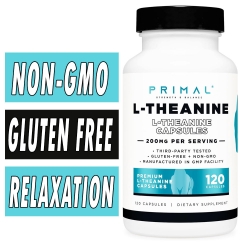 Primal L-Theanine - 200 mg - 120 Capsules Bottle Image