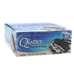 Quest Bars by Quest Nutrition, Protein Bar, 12 Bars Per Box, Cookies and Cream
