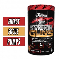 Smokin Guns Pre Workout By Caliber Nutrition, Bullet Punch, 30 Servings