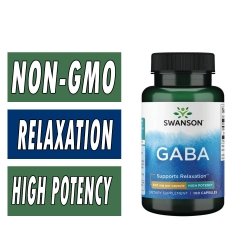 Swanson GABA - High Potency - 500 mg - 100 Caps Bottle Image