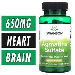 Swanson Agmatine Sulfate - 650 mg - 60 Veg Capsules Bottle Image
